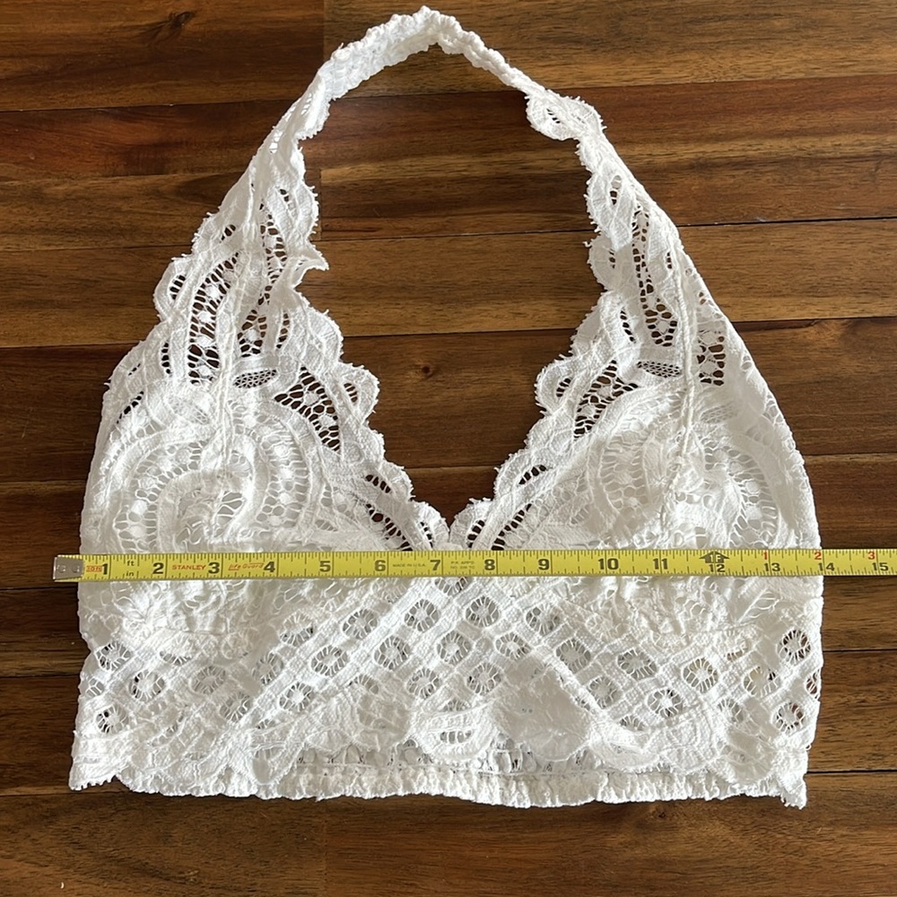 Free People Adella Lace Halter Bralette Ivory - Picture 10 of 12